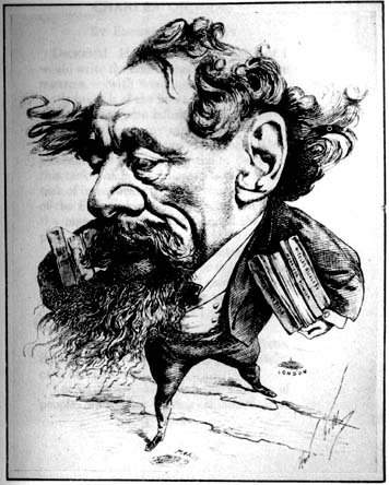 Charles Dickens (Caricatura di André Gill, 1868; particolarmente apprezzata dallo stesso Dickens)