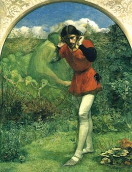 Sir John Everett Millais.  Ferdinand Lured by Ariel (1849) Oil on canvas. The Makins collection, UK