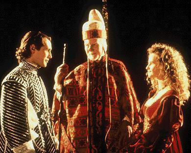 John Gielgud (Prospero) unites Ferdinand and Isabel Pascoe (Miranda) (Prospero's Books, 1991)